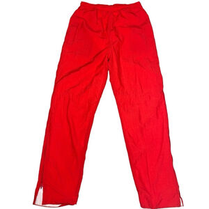 Vintage Pure Sweats Red Lined Side Zip Track Pants Unhemmed Unisex MEDIUM/LARGE
